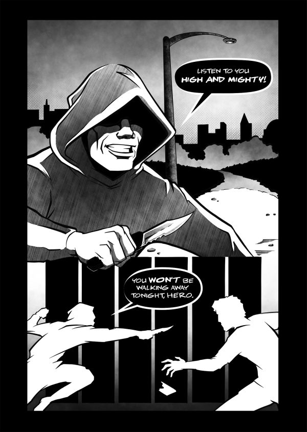 This is a sample page from the comic book Myrrom Galaxy: Oath, by Nate Lindley (aka ACP_Nate) of Awesome Combo Productions (ACP)