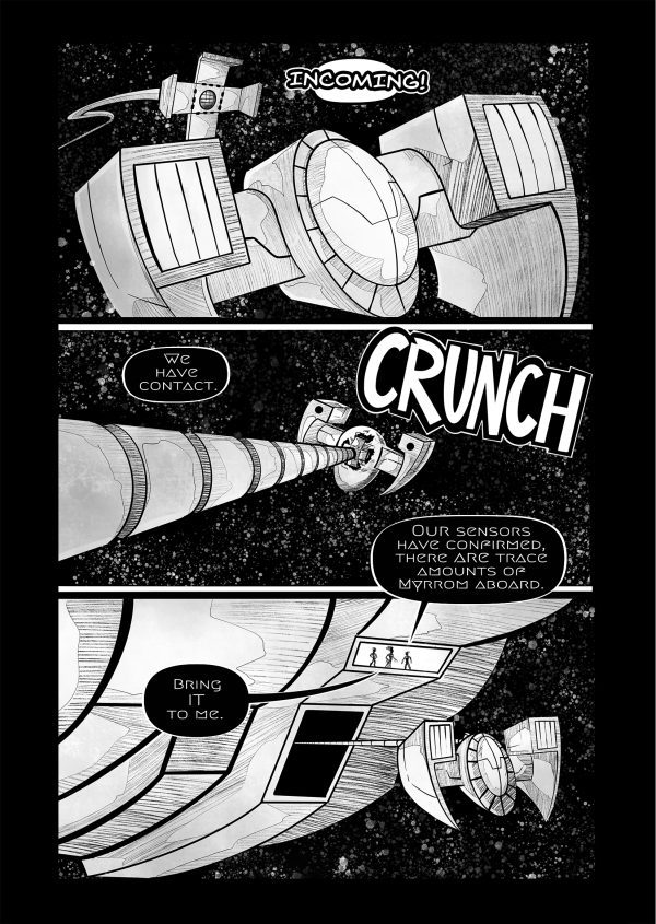 This is a sample page from the comic book Myrrom Galaxy: Oath, by Nate Lindley (aka ACP_Nate) of Awesome Combo Productions (ACP)