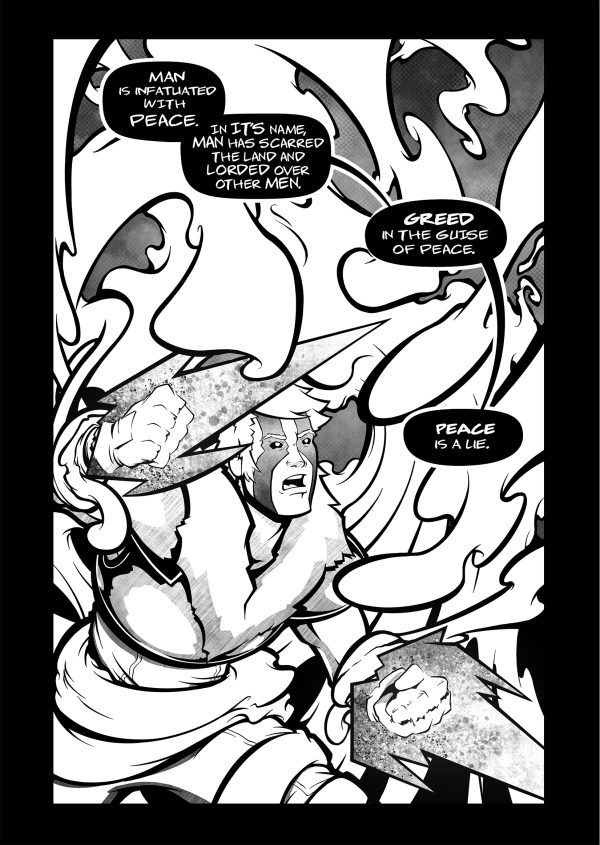 This is a sample page from the comic book Myrrom Galaxy: Oath, by Nate Lindley (aka ACP_Nate) of Awesome Combo Productions (ACP)