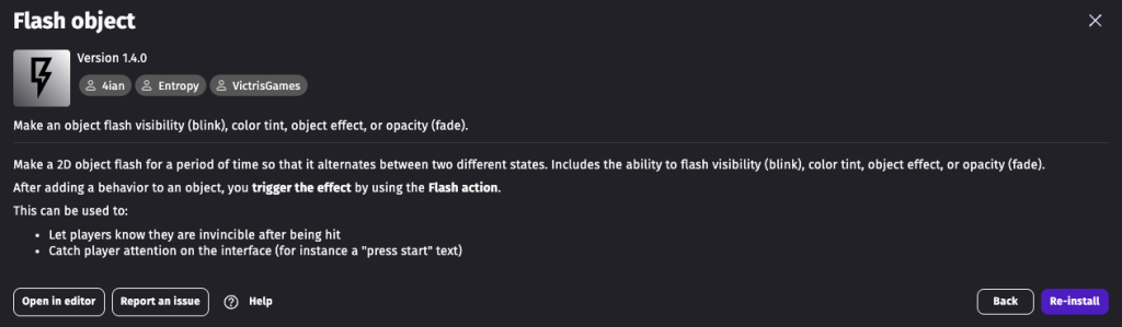 This is a picture of of the Flash Object extension used in Truth: Save the Miners!.