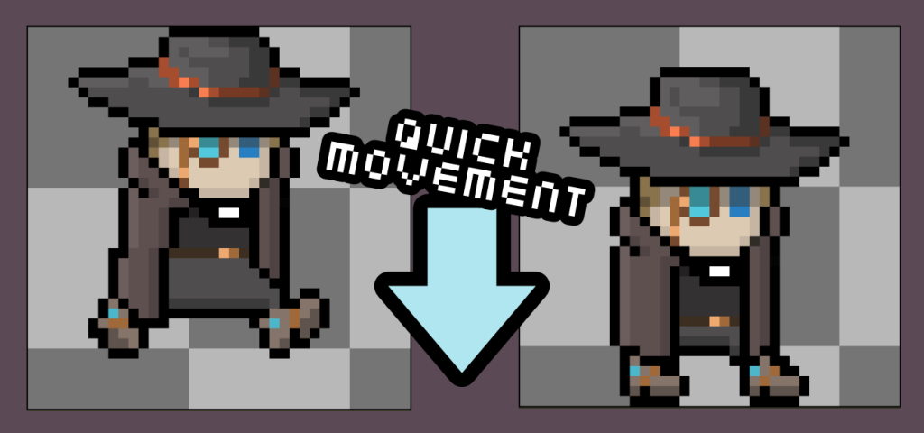 This is an image about creating quick movement pixel art animations from the article How to Make Dynamic Sprite Animations in Aseprite by Nate Lindley (aka ACP_Nate) of Awesome Combo Productions (ACP).